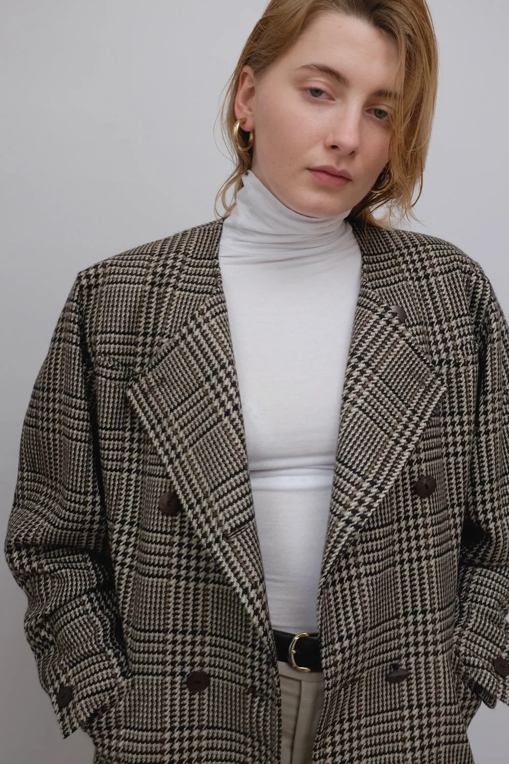 ESCADA VINTAGE TARTAN WOOL BLAZER