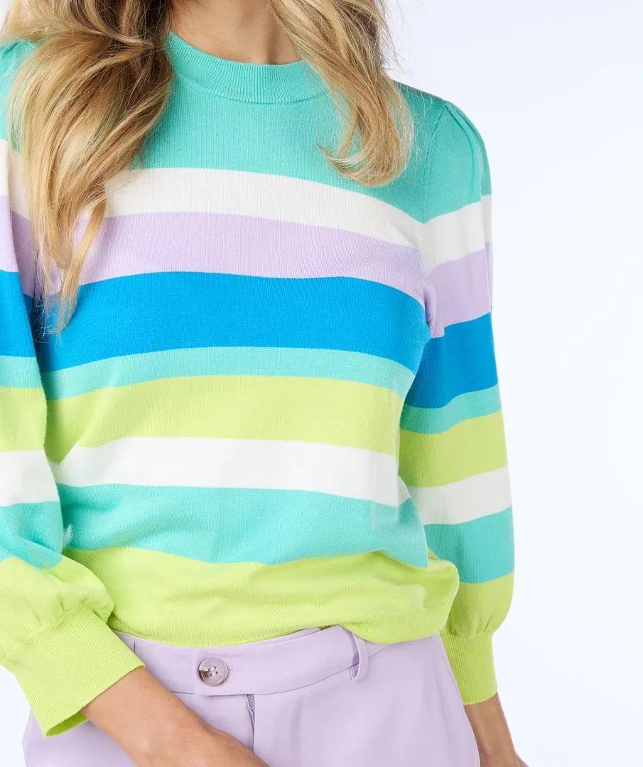 ESQUALO SWEATER STRIPES POOL BLUE