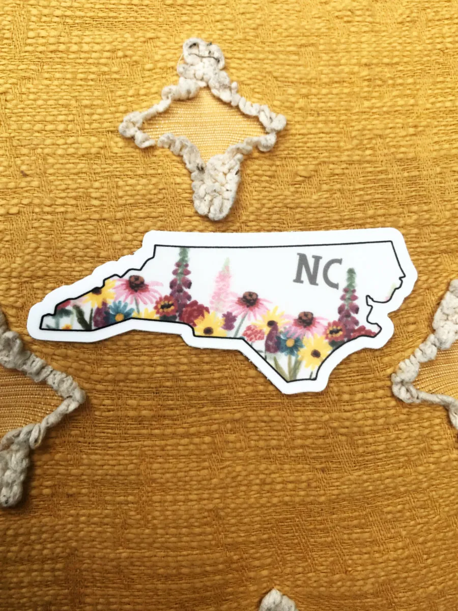 Floral North Carolina Sticker