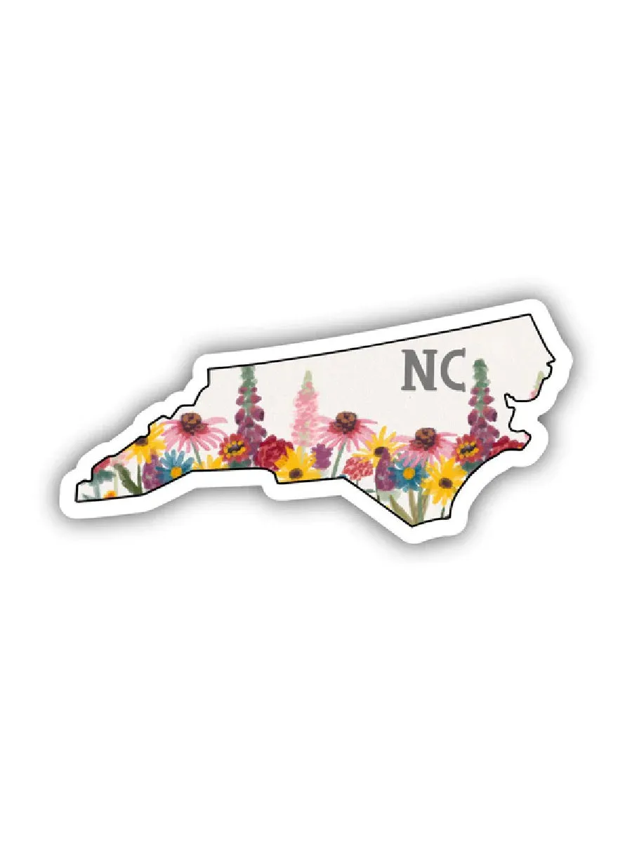 Floral North Carolina Sticker