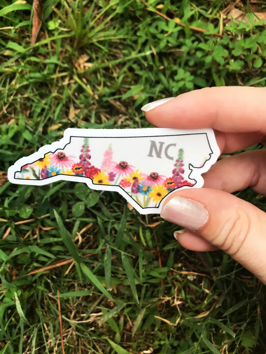 Floral North Carolina Sticker