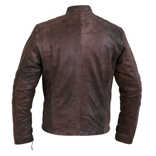 Floyd's Vintage Copper cafe racer style leather jacket