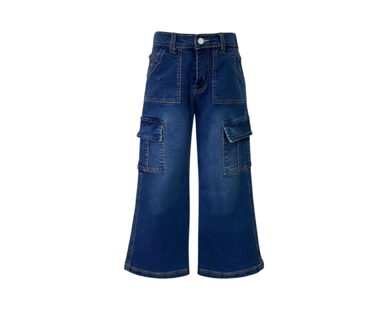 GIRLS CARGO POCKET DENIM JEANS