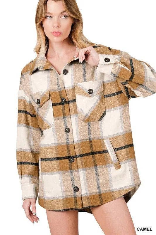 Hailey Plaid Shacket | SRB  S - L | 44.95