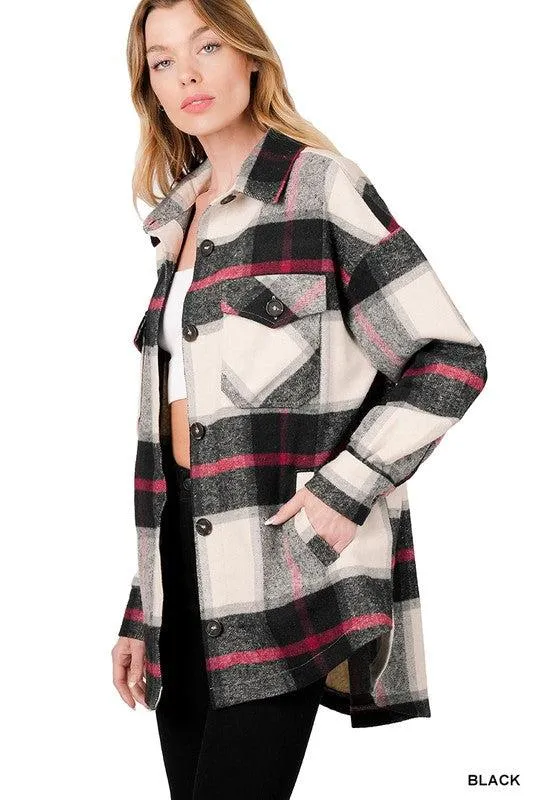 Hailey Plaid Shacket | SRB  S - L | 44.95