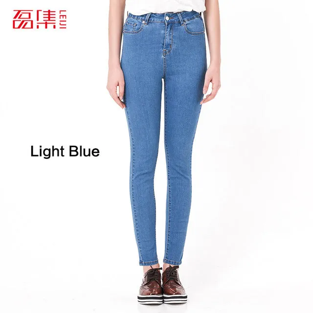 High Waist Jeans Elastic plus size Stretch