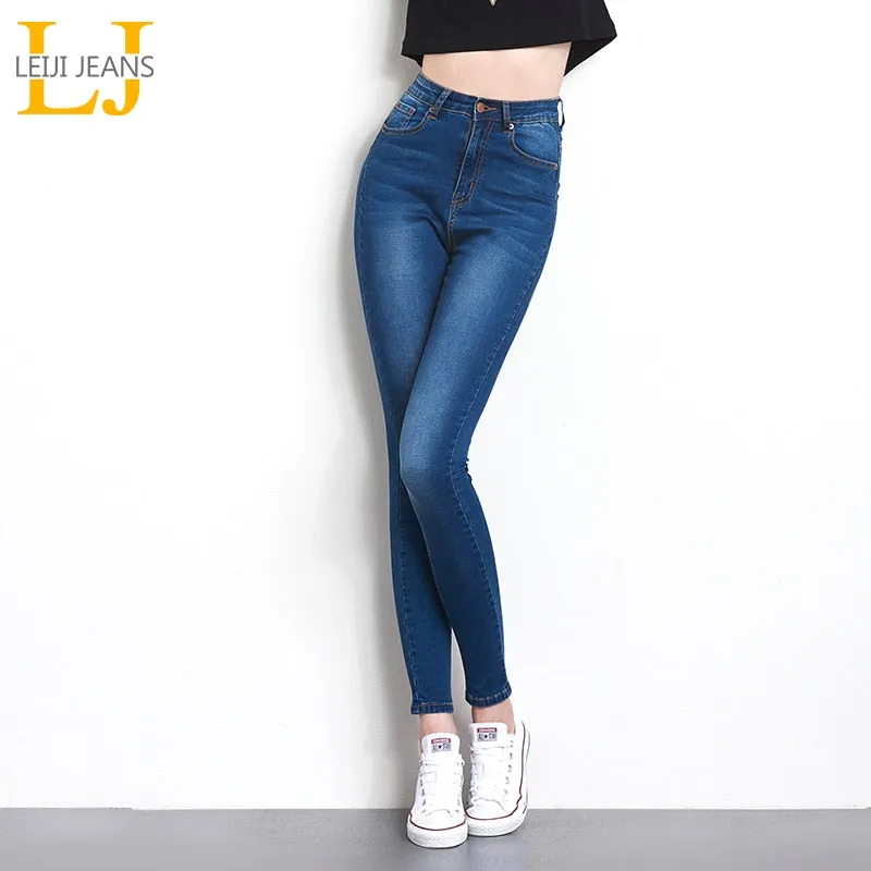 High Waist Jeans Elastic plus size Stretch