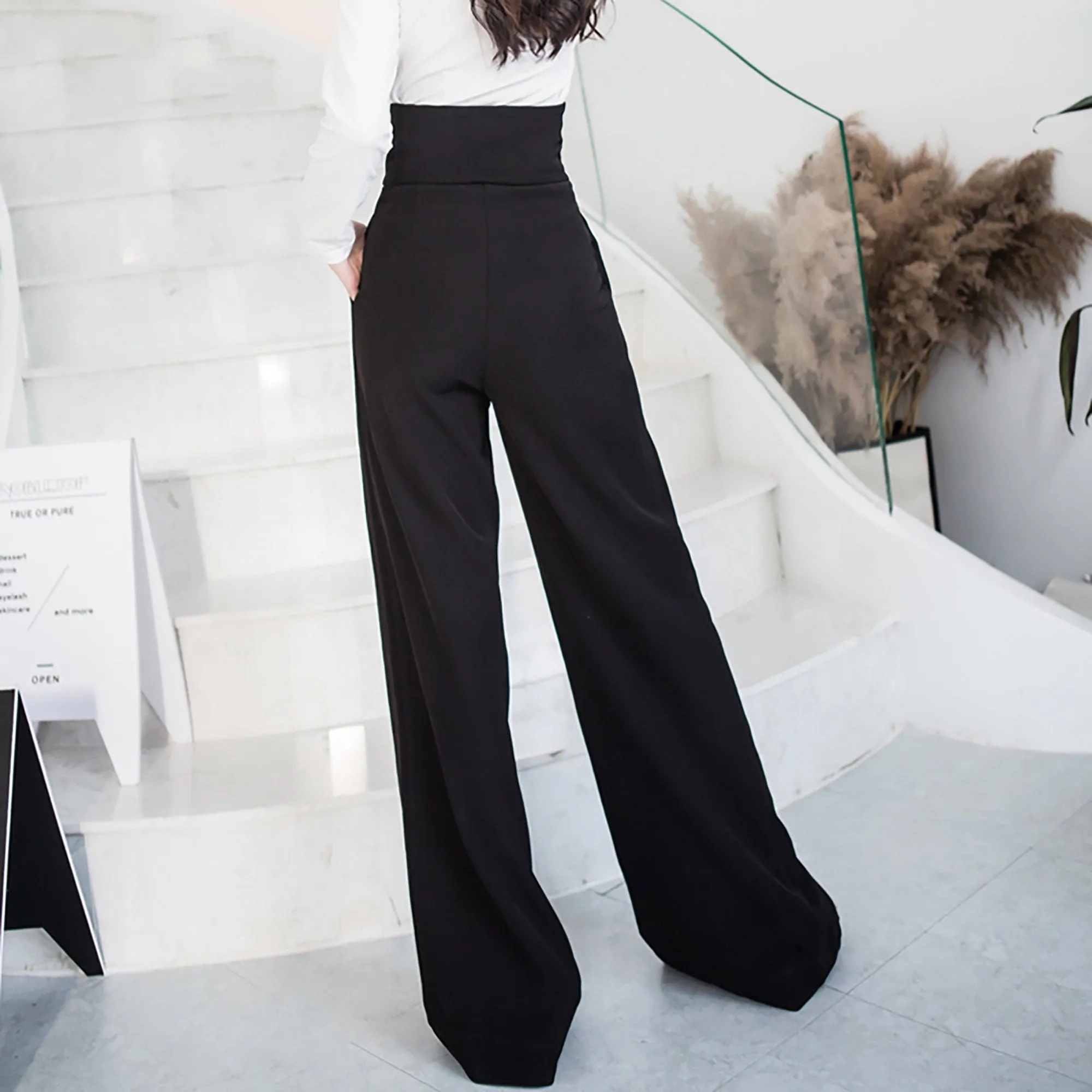 High Waist Wide Leg Overalls