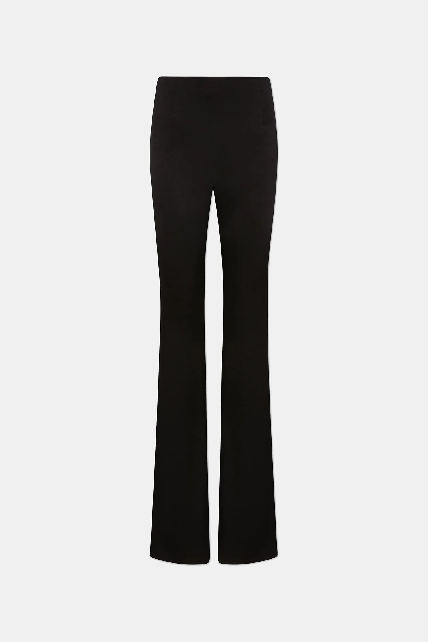 High Waisted Satin Trousers - Black