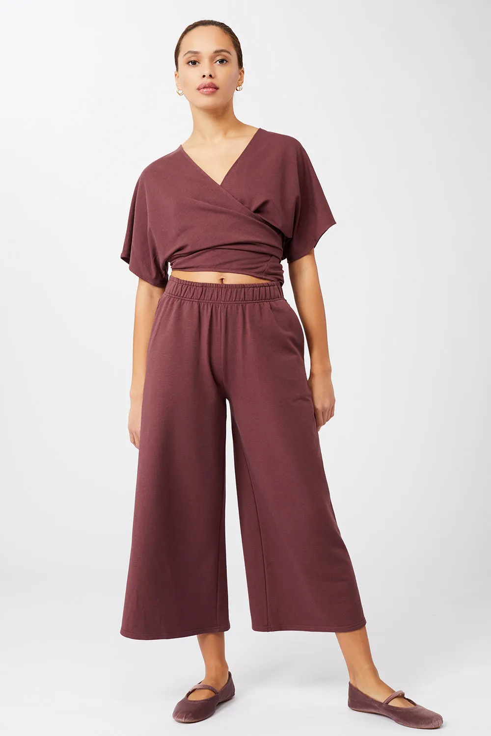 Holistic Wrap   Wild Leg Pants Cropped (Ruby)