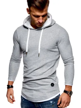 Hoodie Longline Grau 7426