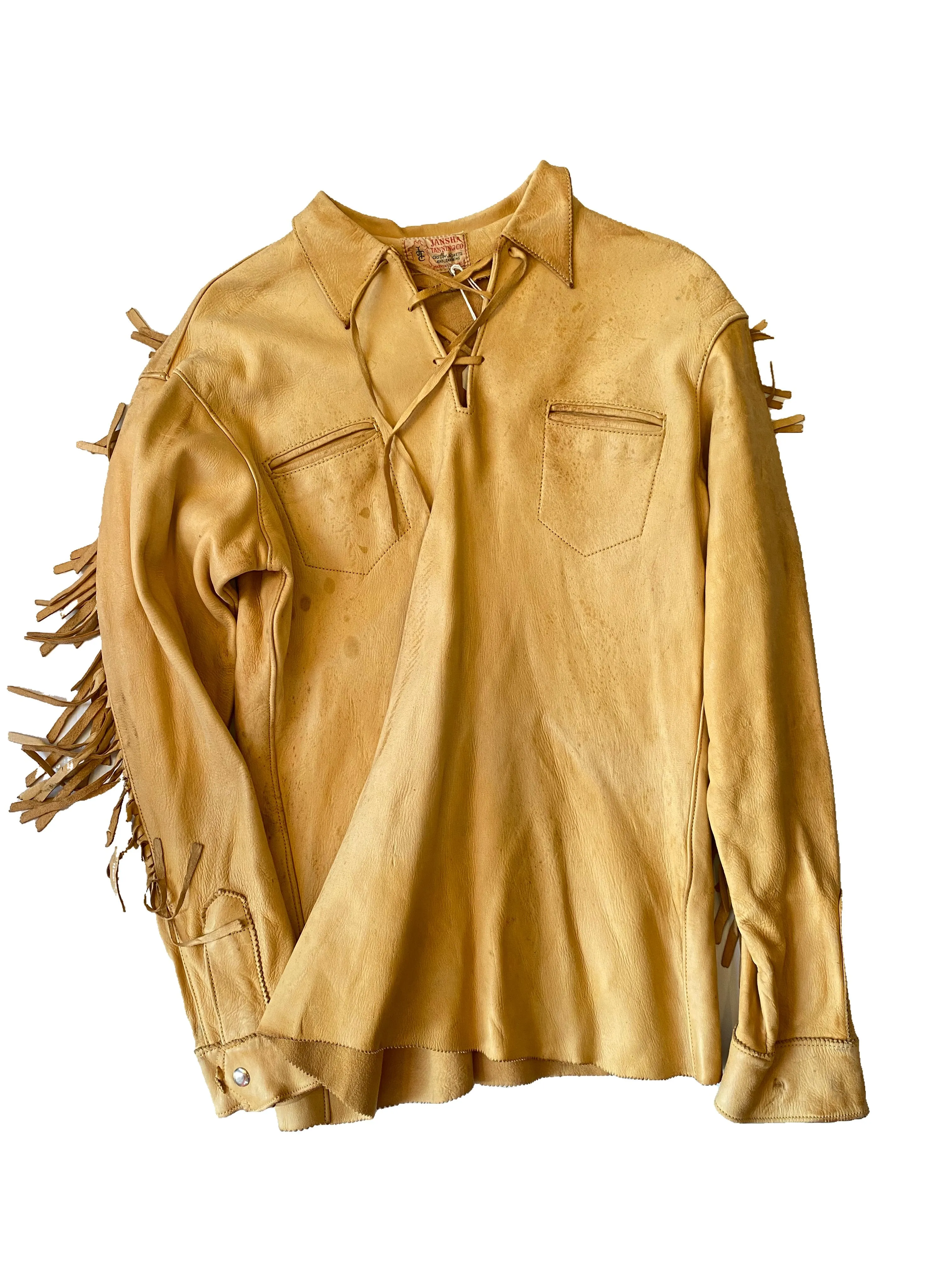 Jansha Tanning Leather Fringe Shirt