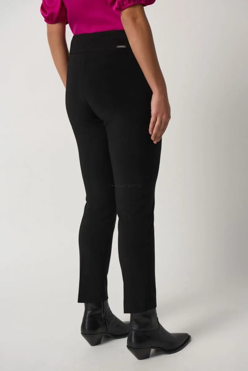 Joseph Ribkoff Black Bonded Silk Straight-Leg Pants - 233180 (T)