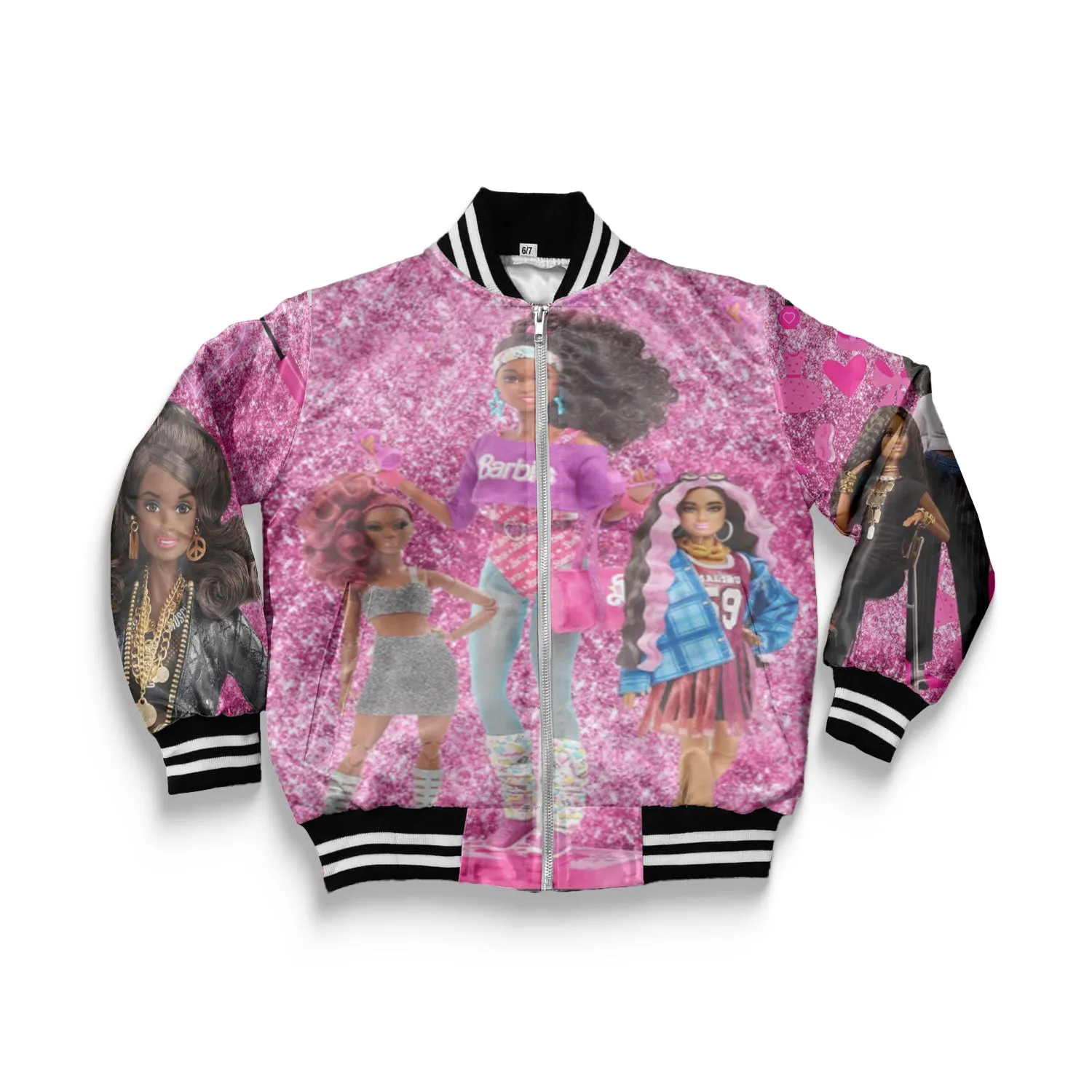 Kids Pink Barbie Bomber