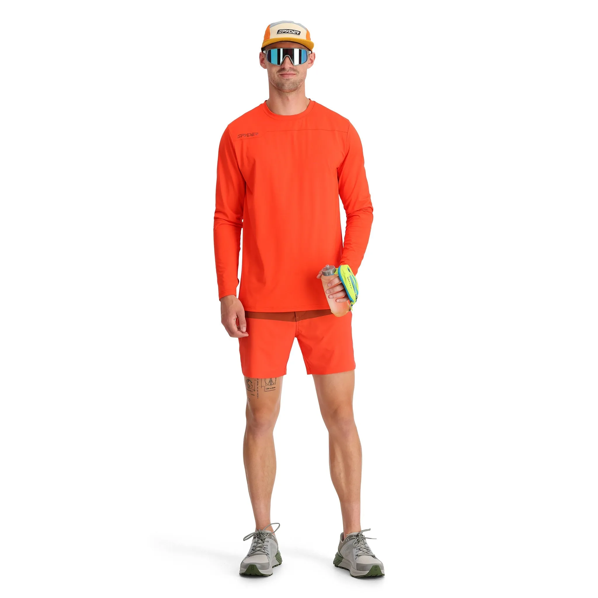 Mens Arc Long Sleeve Tech Tee - Twisted Orange