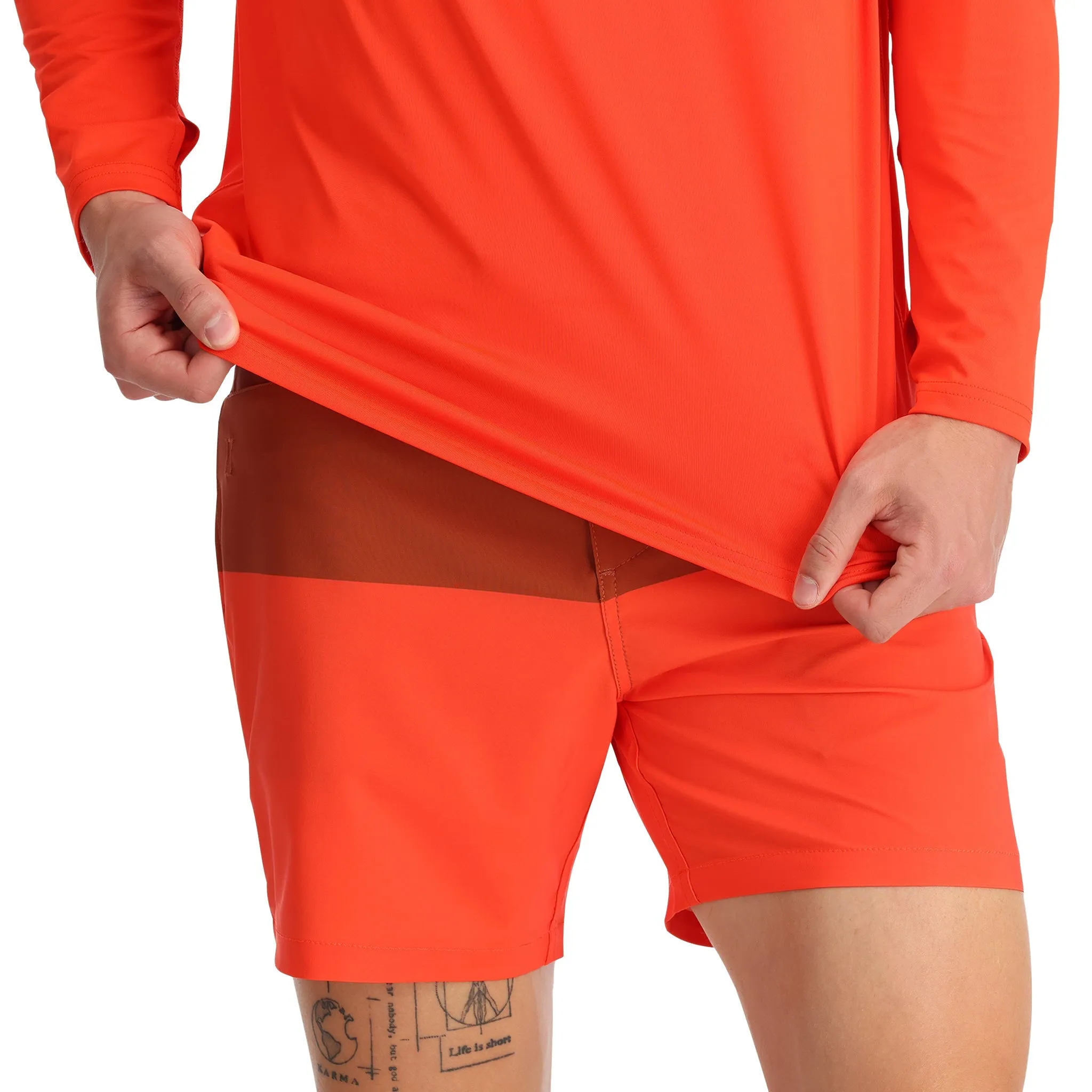 Mens Arc Long Sleeve Tech Tee - Twisted Orange