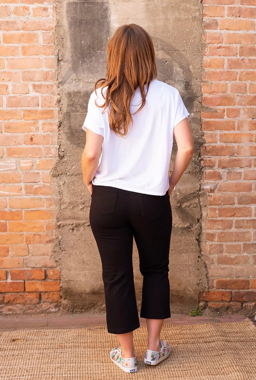 Pantages- Organic Cotton Pant in Oat & Black