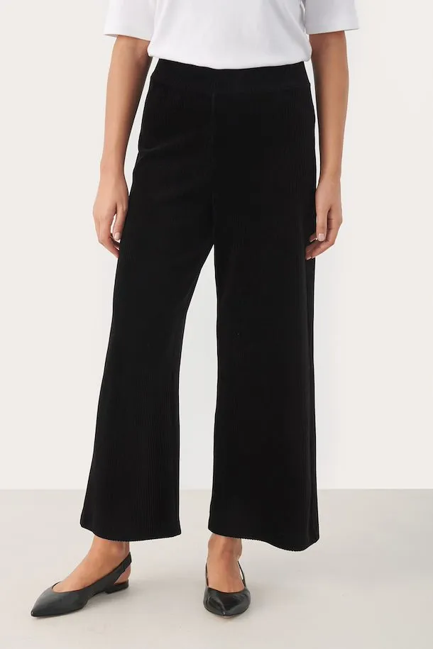 PART TWO ILLISANNA BLACK CORD TROUSERS