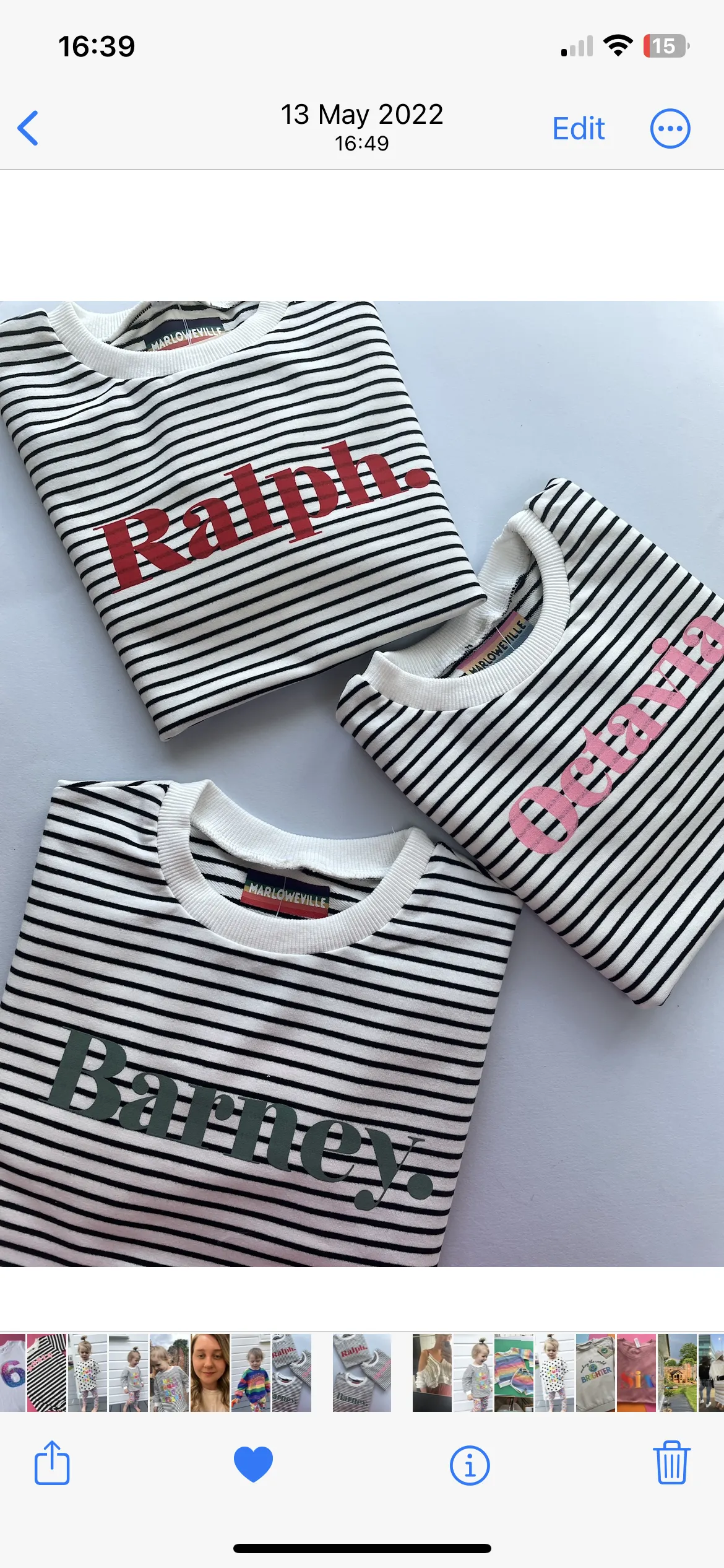 Personalised Classic Striped Slouch kids Sweater