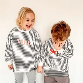 Personalised Classic Striped Slouch kids Sweater