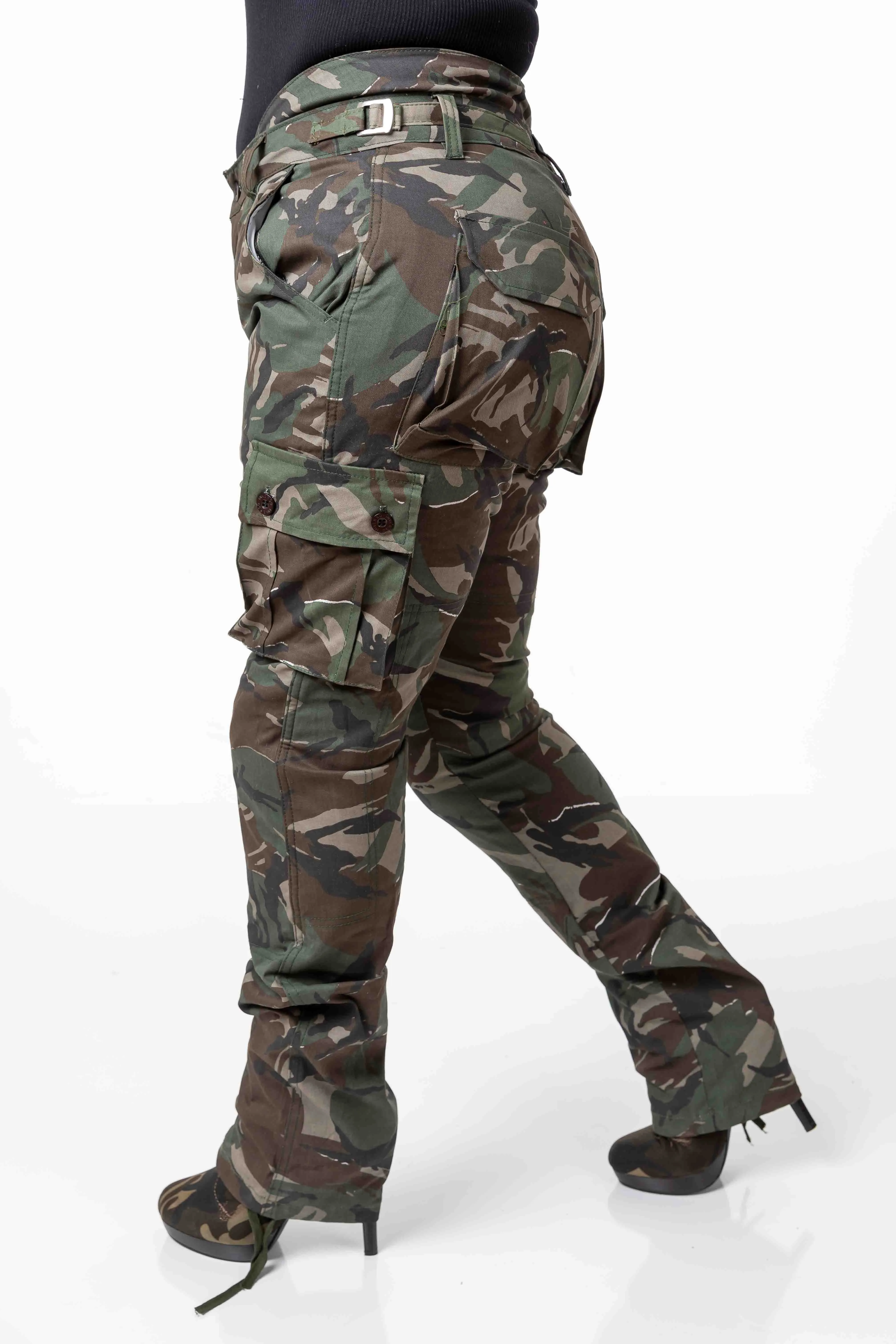 Petite Camouflage Protective Pants with Rear Ruching