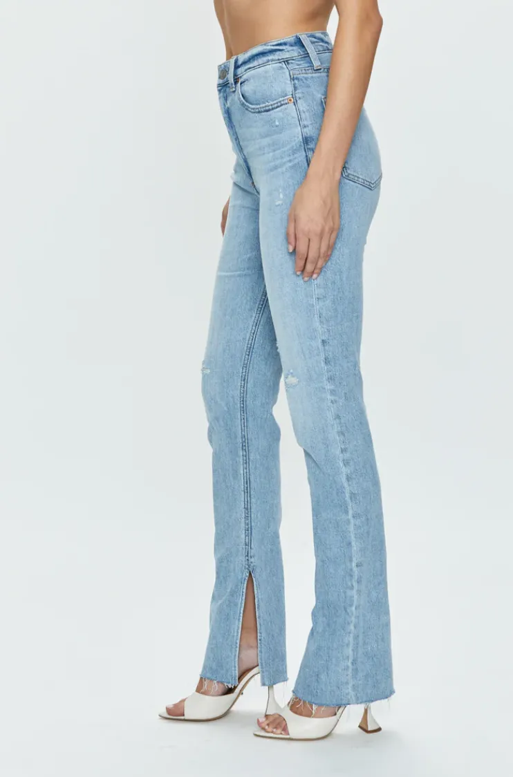 Pistola Colleen Tower High Rise Modern Slim Raw Split Hem Denim Jeans