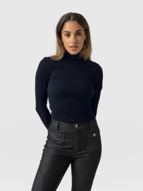 Pocket Roll Neck - Navy