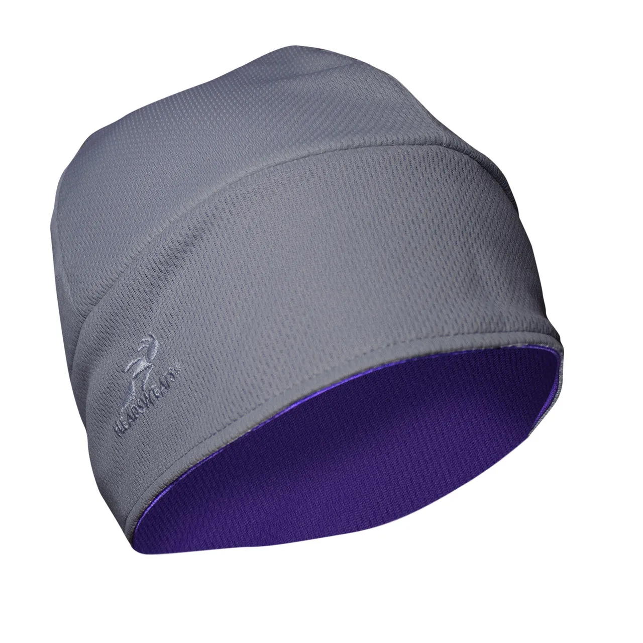 Purple and Silver Reversible Knit Beanie