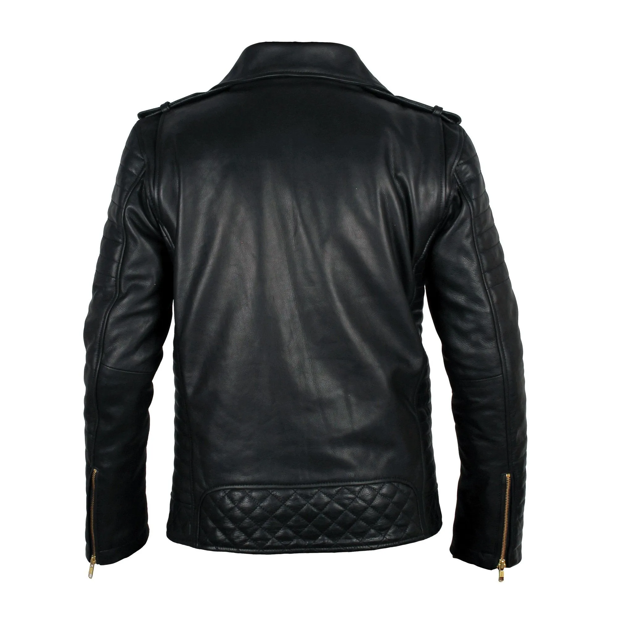 Quilted Biker Leather Jacket - CLEARANCE PRE MADE