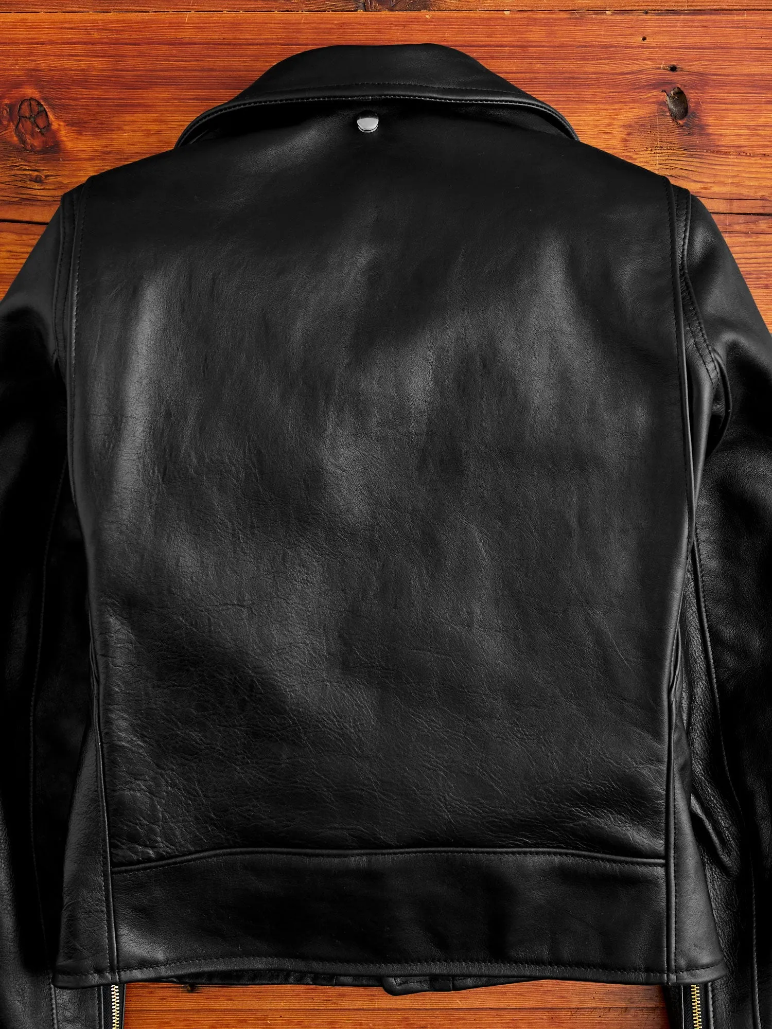 "3sixteen x Schott NYC" 20th Anniversary Horsehide Perfecto Leather Jacket in Black