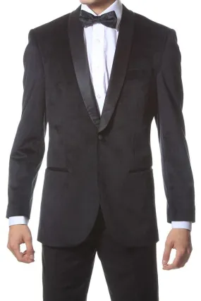 "Enzo" Black Velvet Dinner Jacket (Separates)