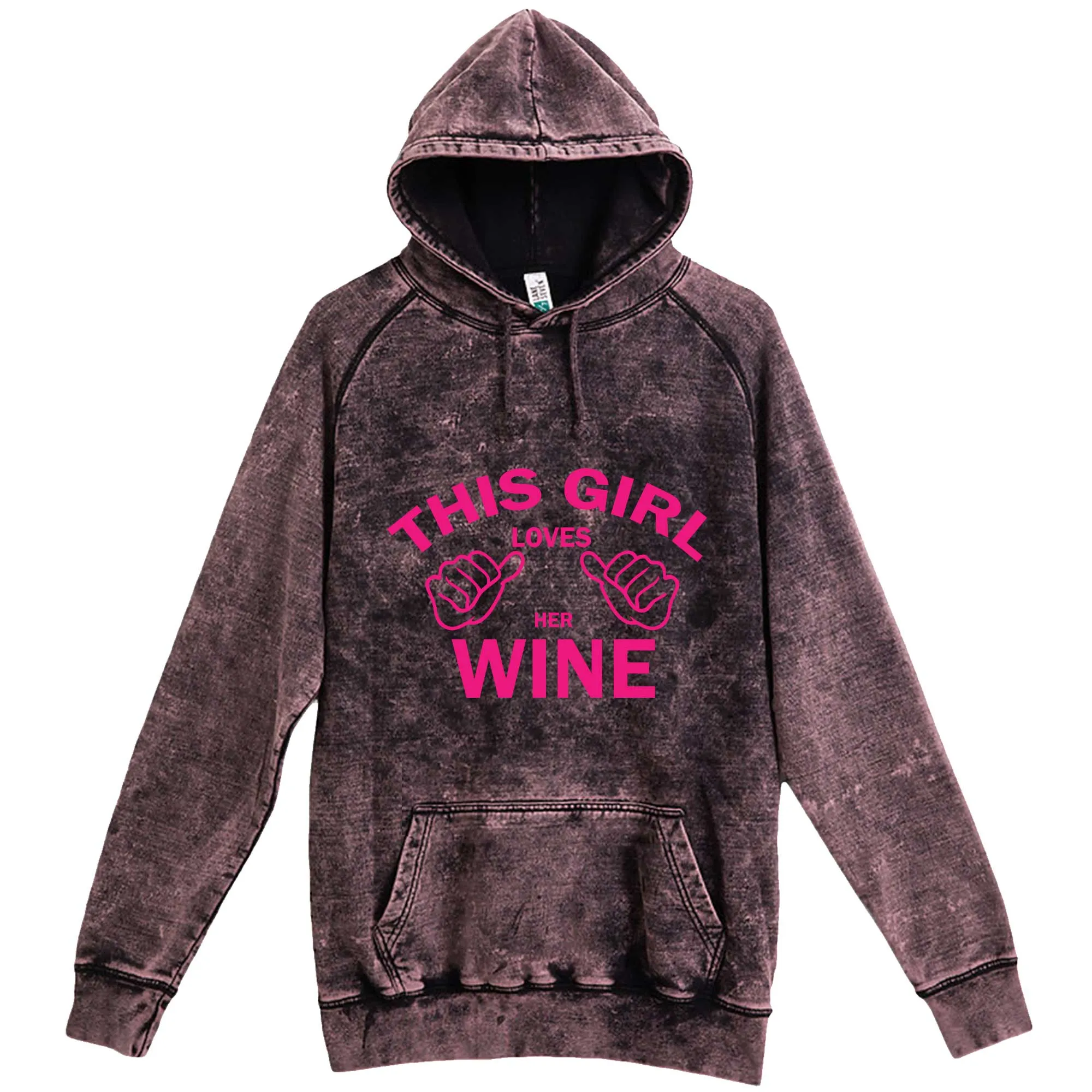 "This Girl Loves Her Wine, Pink Text" hoodie