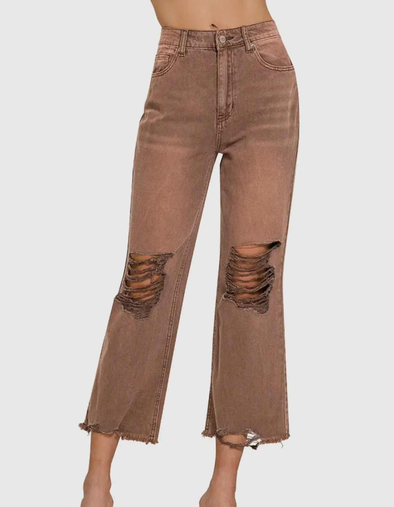 Revival Urban Chic Distressed Cropped Pants