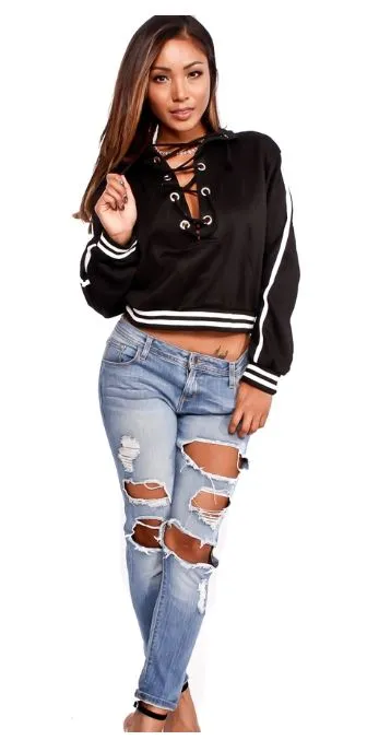 Ribbed Hoodie Crop Top