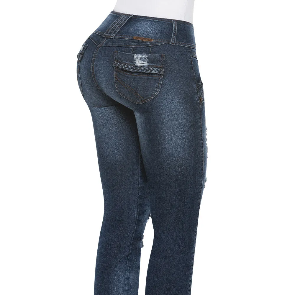 Ripped Skinny Blue Jean for women - J8469