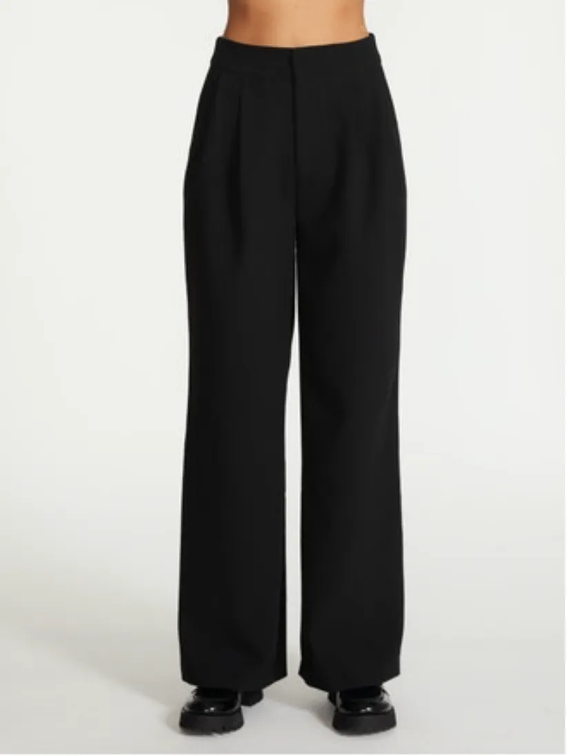 Steve Madden Black Wide Leg Isabella Trouser Dress Pants