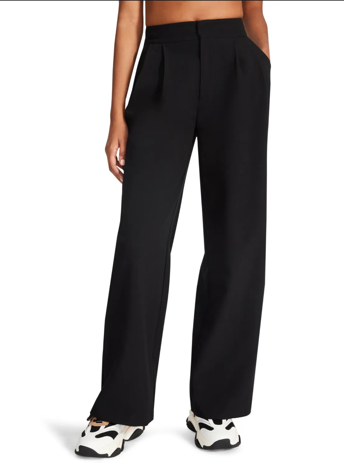 Steve Madden Black Wide Leg Isabella Trouser Dress Pants