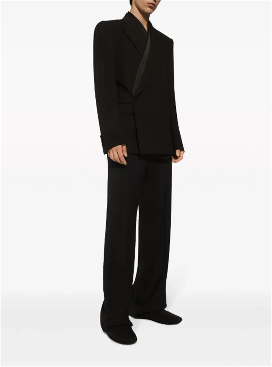 STRAIGHT-LEG WOOL TROUSERS