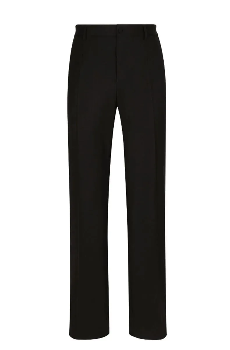 STRAIGHT-LEG WOOL TROUSERS