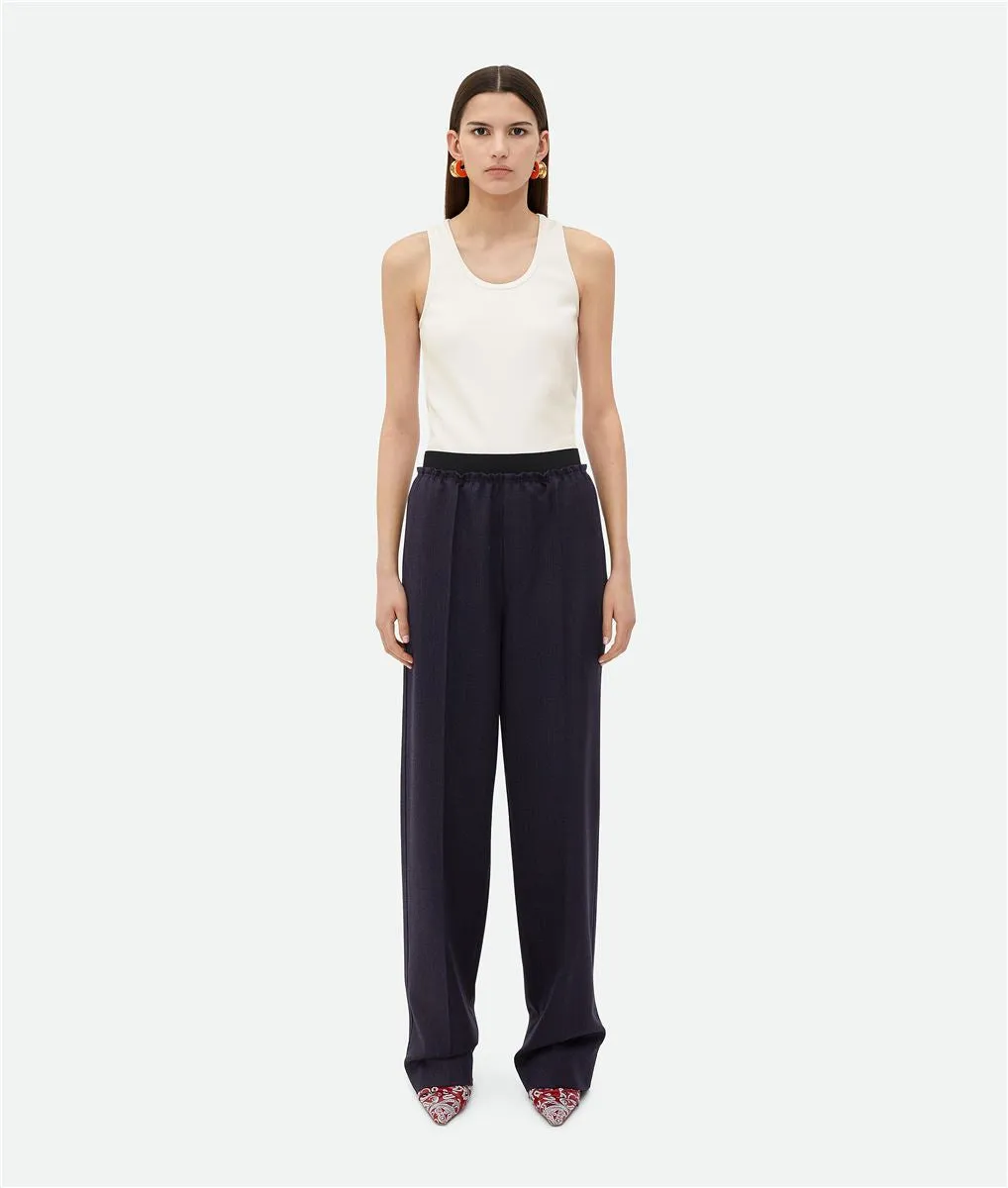 STRIPED WOOL TROUSERS