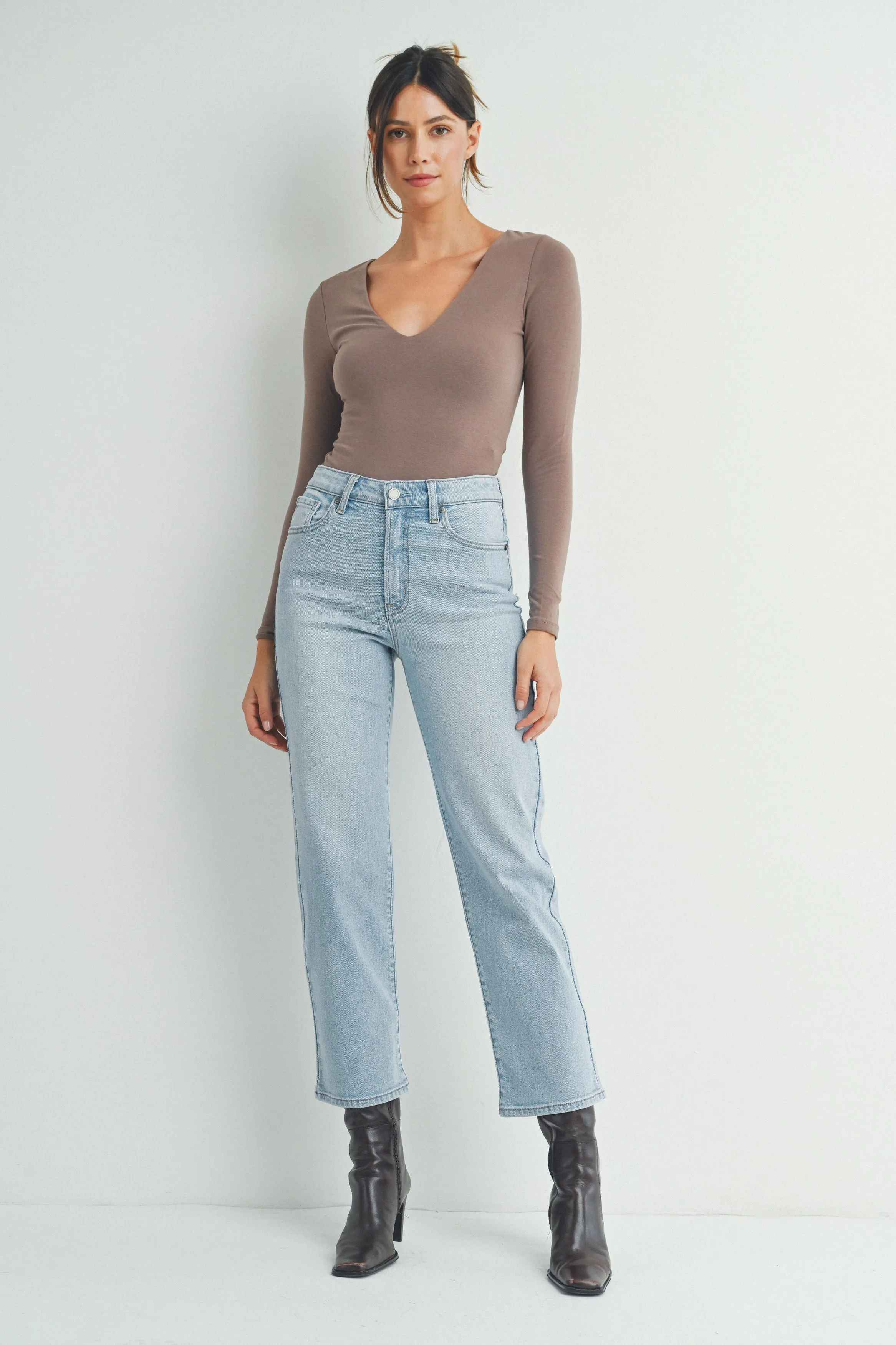 The Emily High Rise Vintage Straight Denim