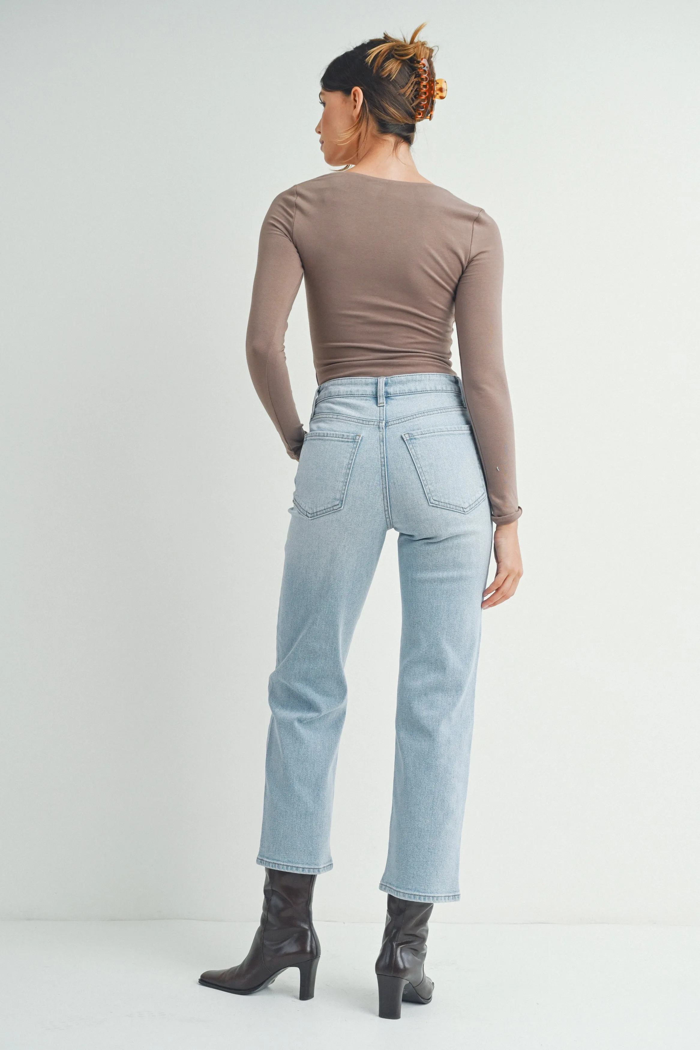 The Emily High Rise Vintage Straight Denim