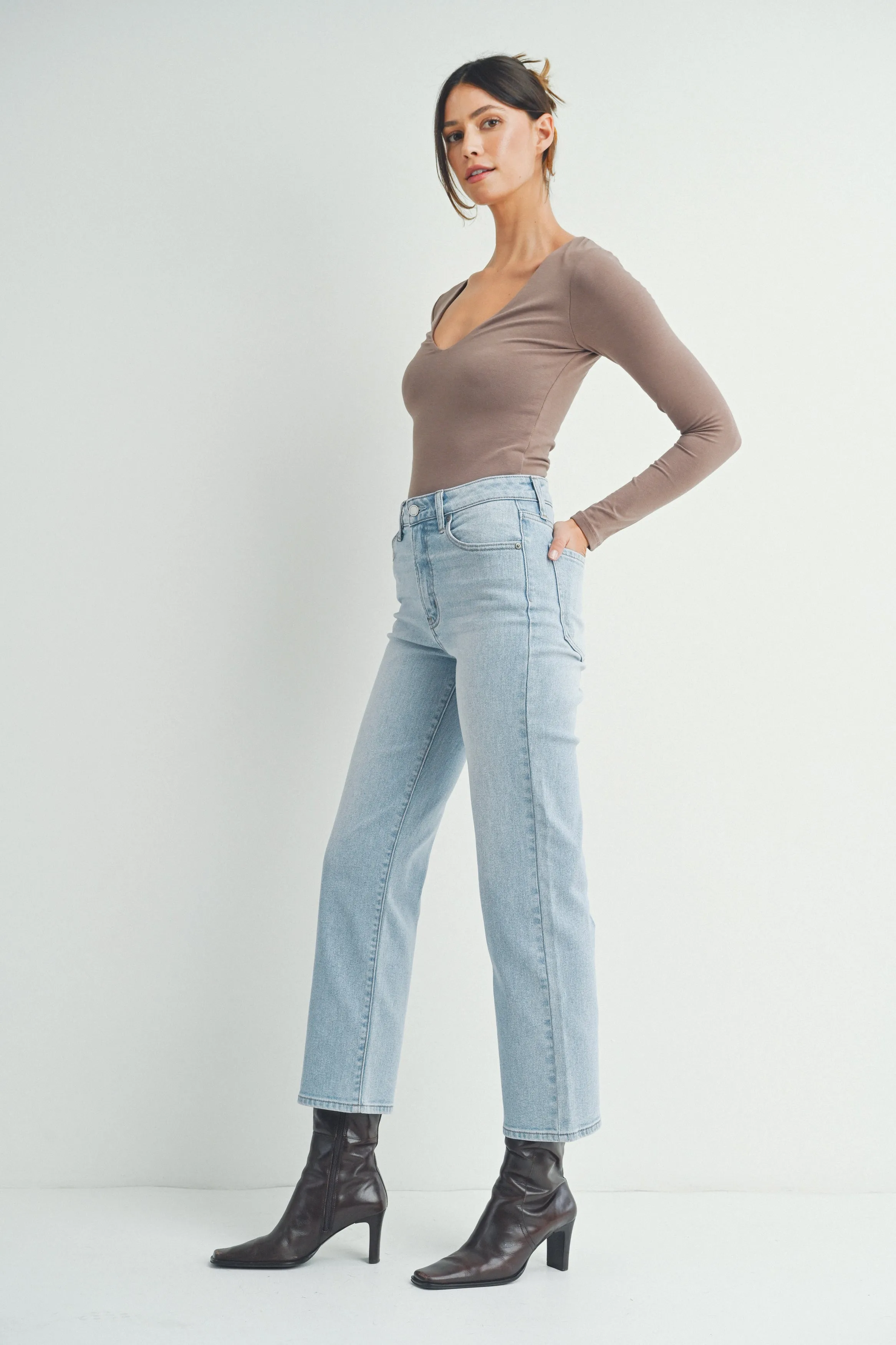 The Emily High Rise Vintage Straight Denim