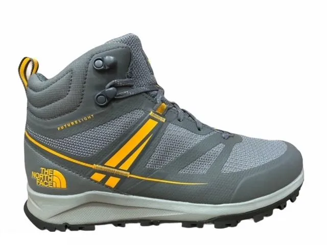 The North Face men's trail shoe Litewave Mid Futurelight NF0A4PFEZM31 gray zinc saffron yellow