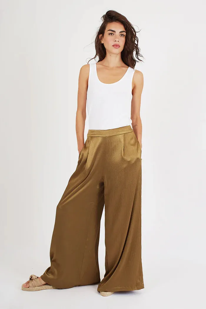 Traffic People Breathless Evie Trousers-Olive-BTL12612029