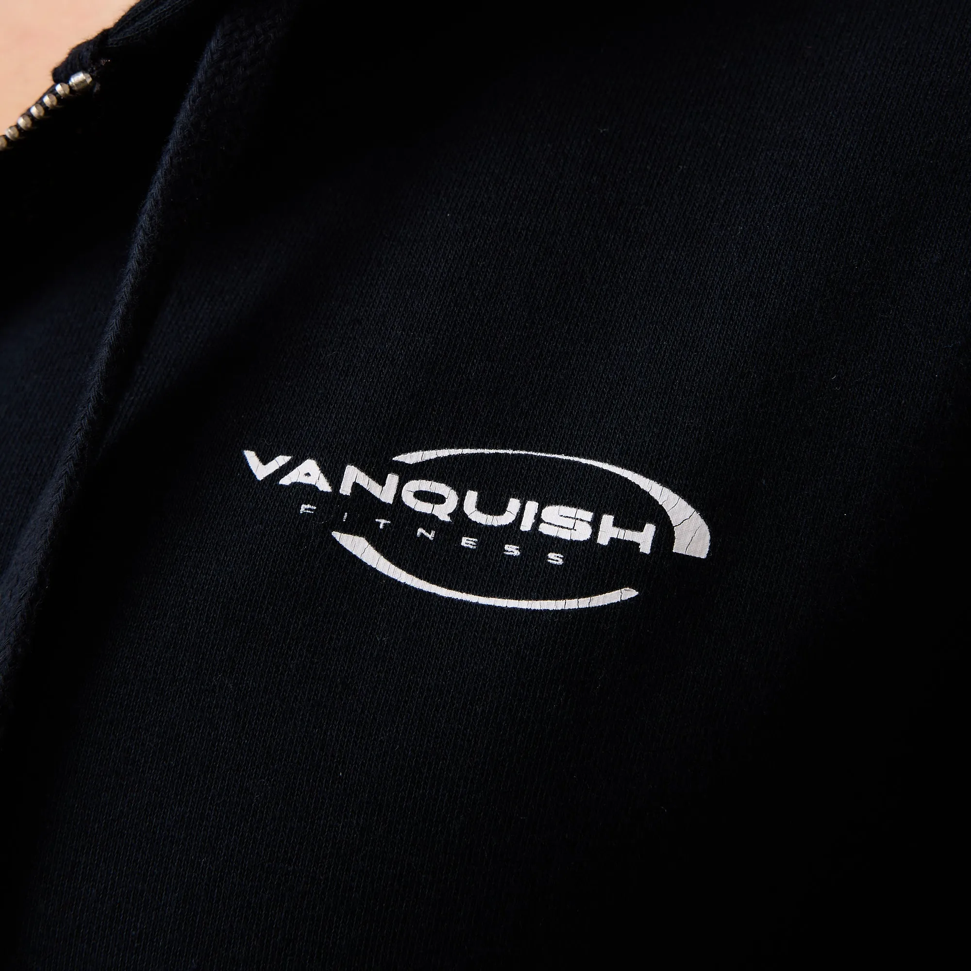 Vanquish Enhance Black Cropped Zip Through Hoodie