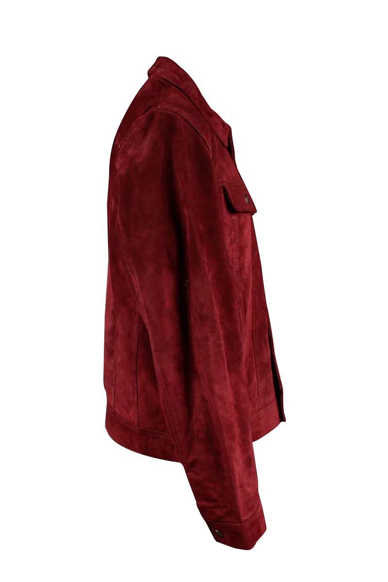 Weston's Maroon Suede Leather Shirt