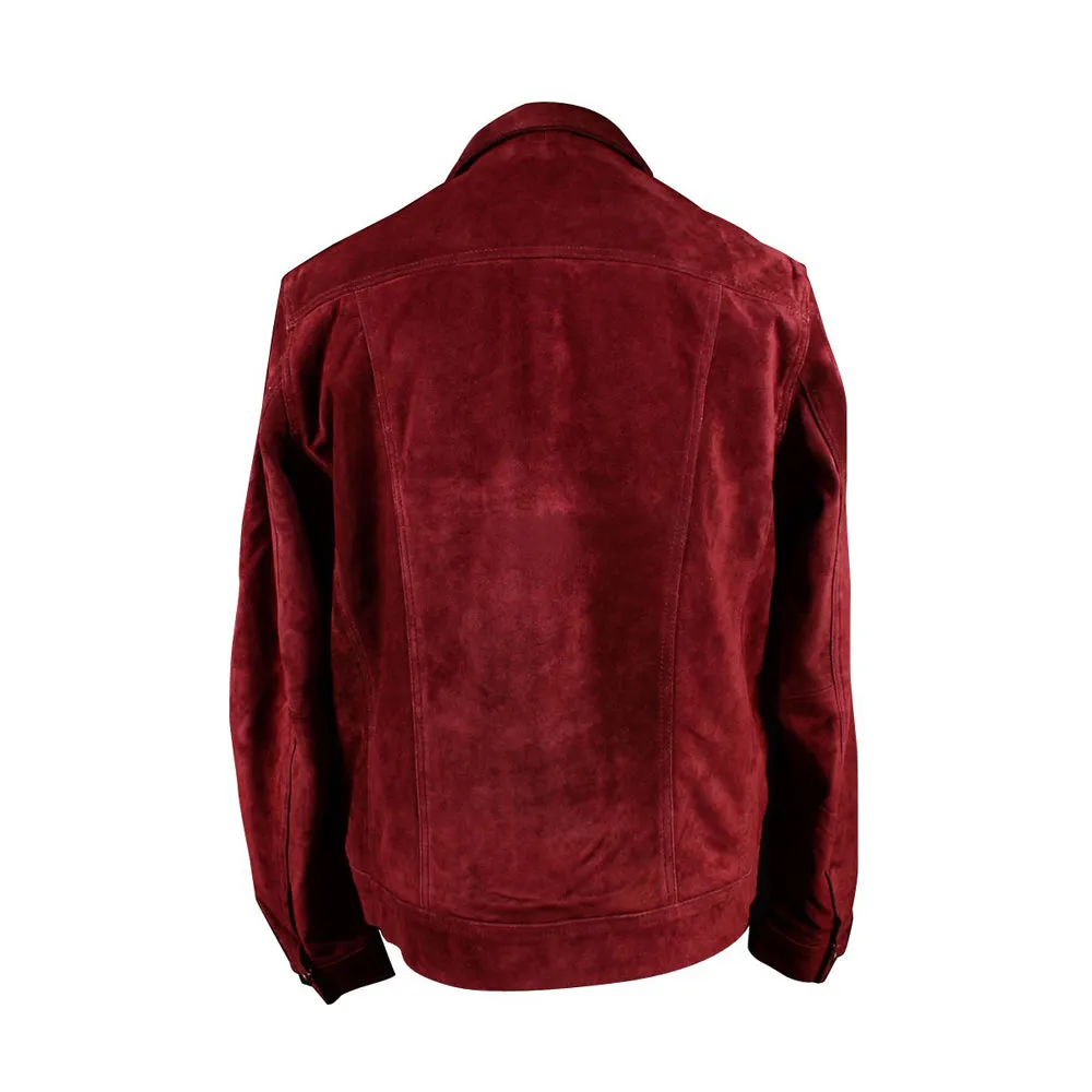 Weston's Maroon Suede Leather Shirt