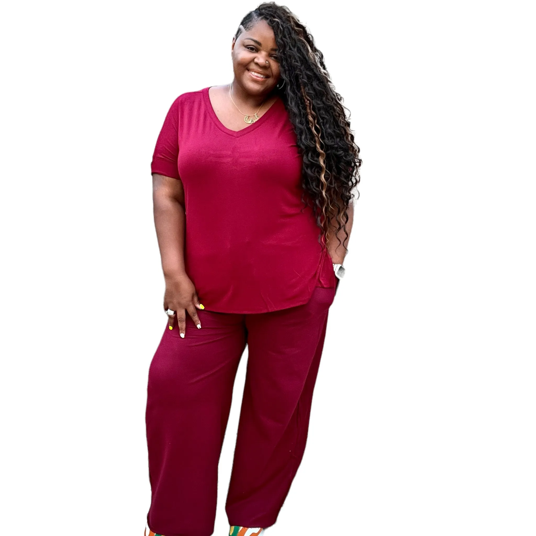 Women’s Plus Size French Terry Pants Set