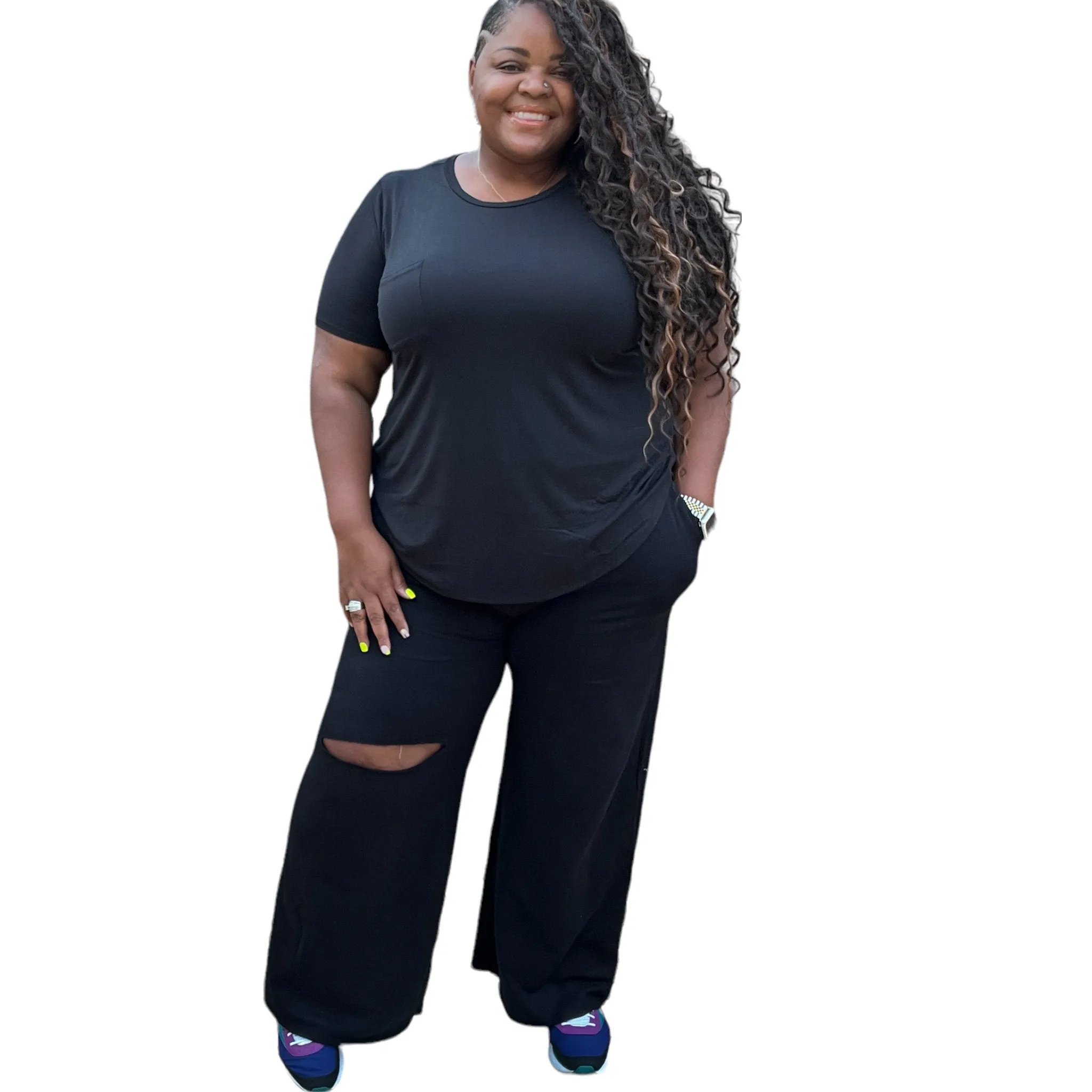 Women’s Plus Size French Terry Pants Set